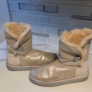 UGG Cream/Silver Shearling Boots